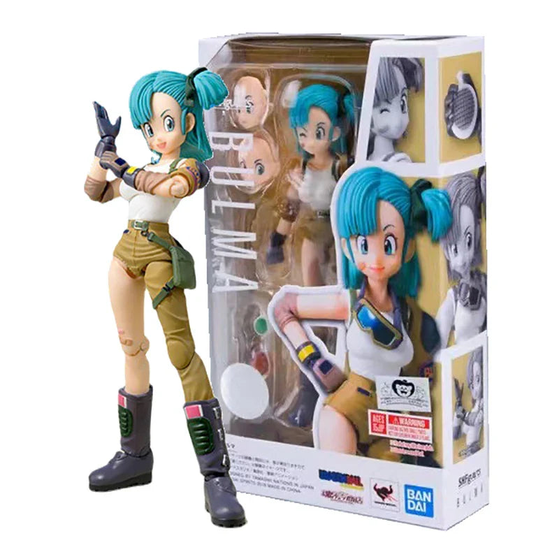 13.5cm Anime Dragon Ball Figures Bulma Goku Action Figure Movable PVC Collection Doll SHF Childhood Son Goku Figurine Model Toys with box 13.5cm