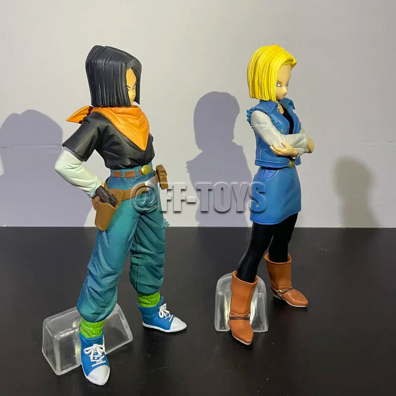24CM Anime Dragon Ball Z Android 17 18 Figure Android 18 PVC Action Figures Collection Model Toys for Children Christmas Gifts Action figure
