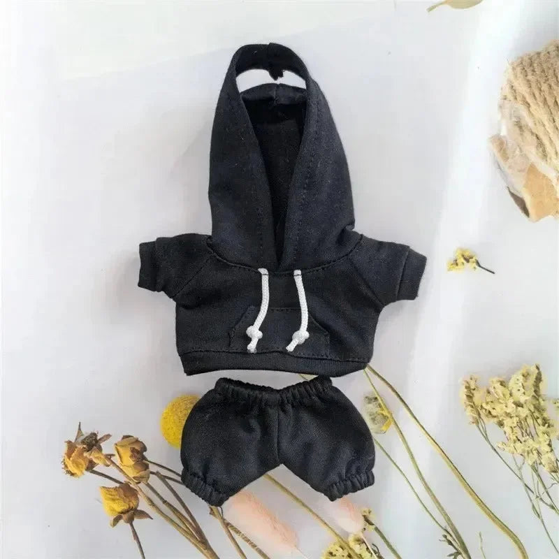 Handmade Cozy Hoodie Joggers Labubu Outfit Black Doll Outfit