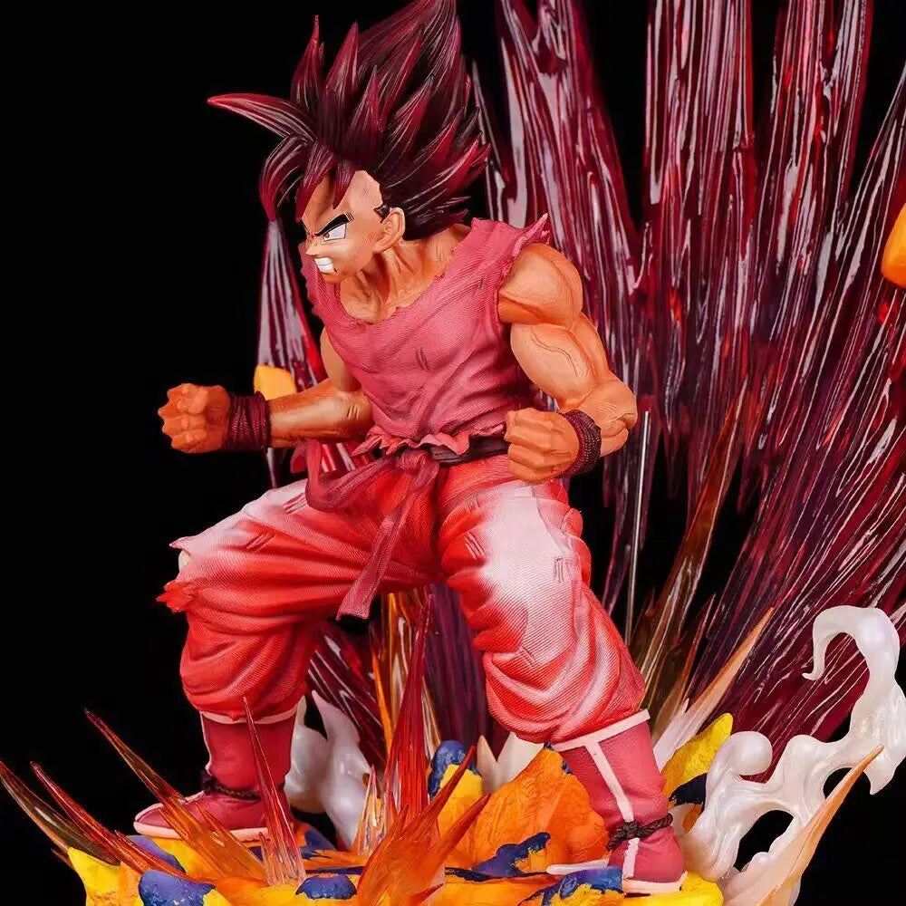 38cm Dragon Ball Goku 10 Times Kaiouken Charge Anime Figure Model Statue Boys Collection Desktop Decoration Ornament Toys Gifts