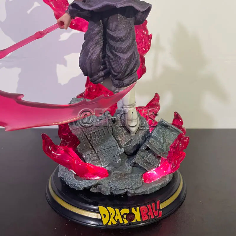 28CM Dragon Ball Z Zamasu Figure Black Goku PVC Action Figures GK Statue with Light Base Collection Model Toys for Children Gift