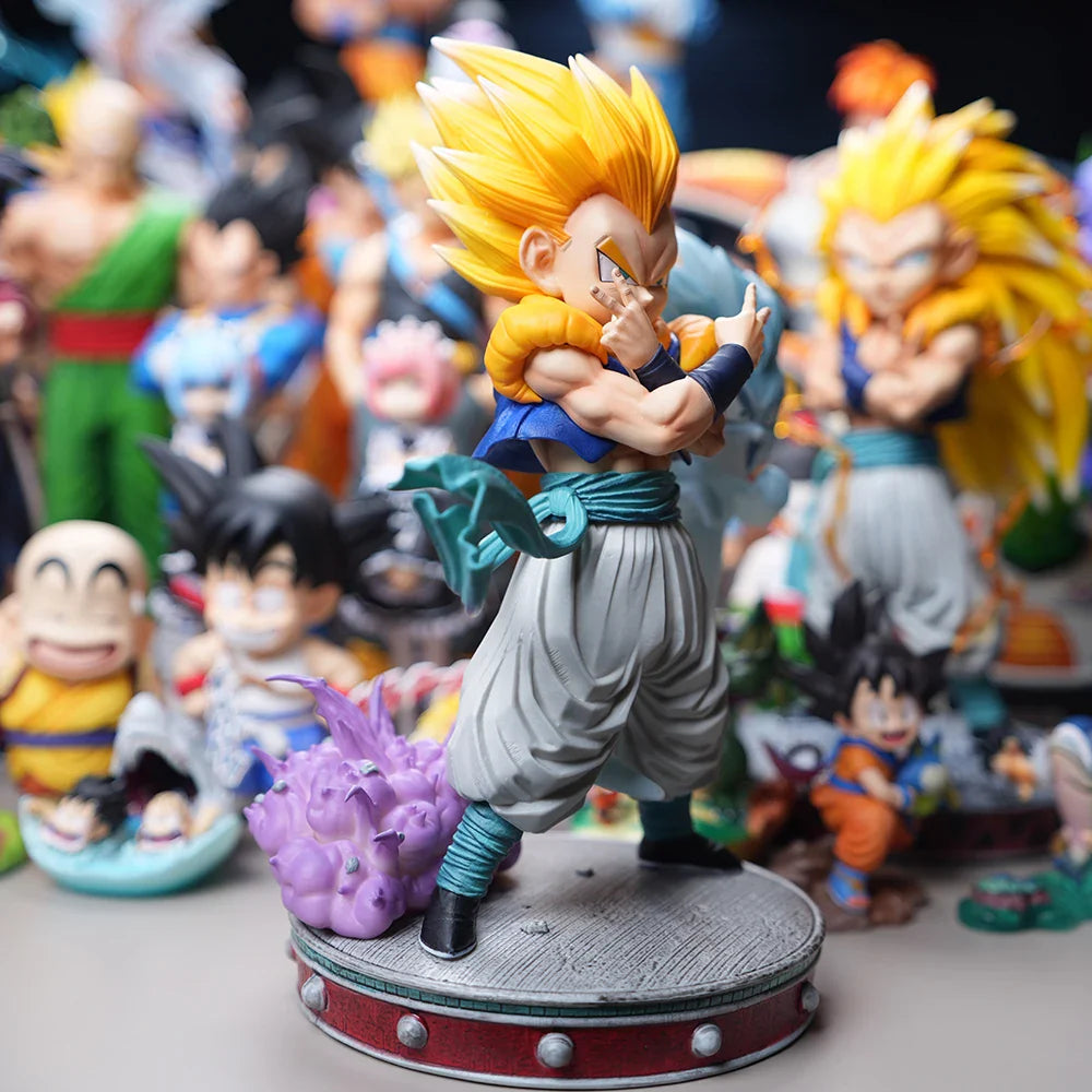 25cm/9.84in Anime Dragon Ball Z Figure Super Saiyan 3 Gotenks Figure SSJ3 Gotenks PVC Collectible Model Toys Gifts