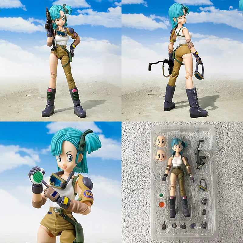 13.5cm Anime Dragon Ball Figures Bulma Goku Action Figure Movable PVC Collection Doll SHF Childhood Son Goku Figurine Model Toys without box 13.5cm