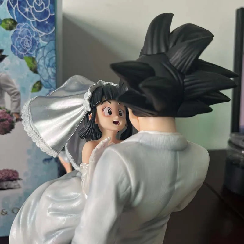 Dragon Ball Z Son Goku Figure Chichi Wedding Version 31CM PVC Figurine Model Toys Statue Collection Ornament Couple Wedding Gift