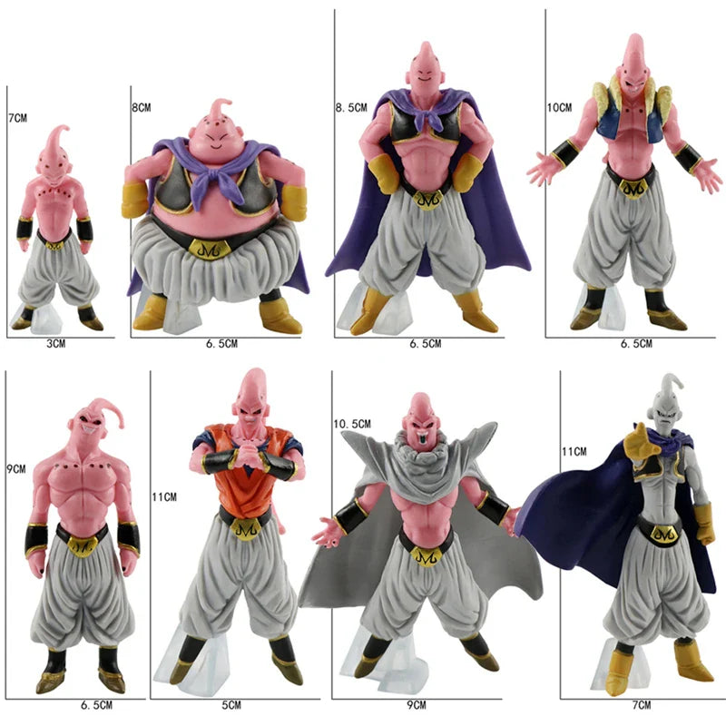 8Pcs/Set Dragon Ball Z Majin Buu Figure Toys DBZ Super Saiyan Action Figurine Anime Collection PVC Model Dolls Birthday Gift Kid no box