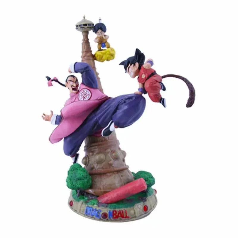 28cm Dragon Ball Goku Childhood Vs Tao Pai Pai Anime Figure Model Statue Boys Collection Desktop Decoration Ornament Toys Gifts with box 28cm