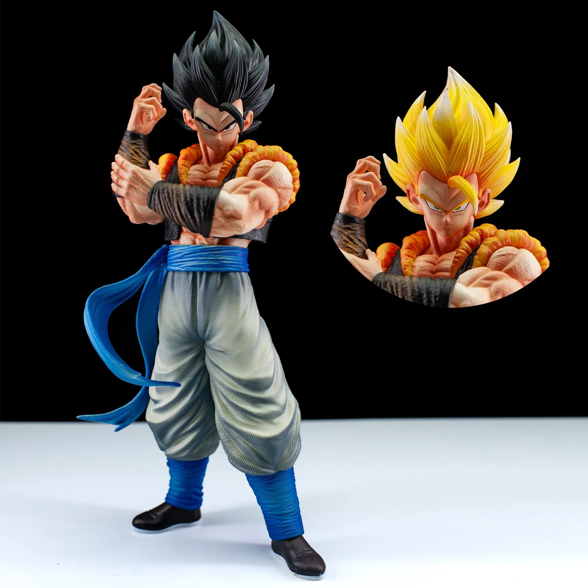 Dragon Ball Z Vegetto Action Figure Gogeta Figuras Two Heads Replacable 27cm Statue Model Collection Decoration Birthday Gifts High-Quality Figure