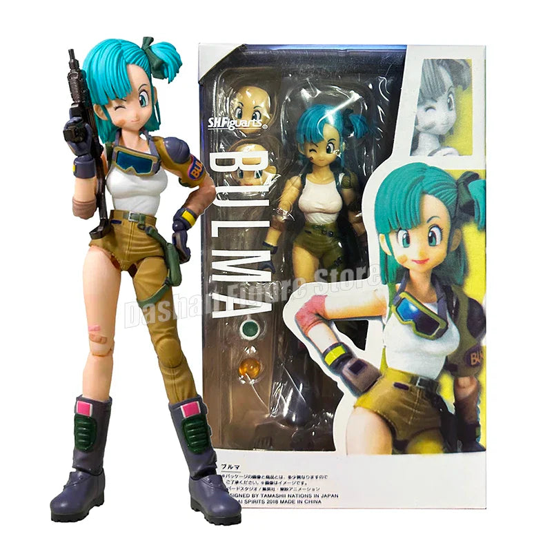 18cm SHF Dragon Ball Figures Bulma's Motorcycle Hoipoi Capsule No. 9 Action Figure PVC Collection Bulma Goku Figurine Model Toys Bulma with box