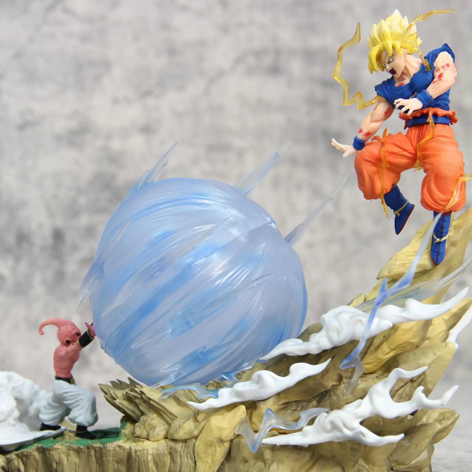 21cm Dragon Ball Z Buu vs Goku Model Super Saiyan Genki Bomb Action Figure Model Pvc Statue Doll Collection Model Toys Gift Dragon Ball Action Figure