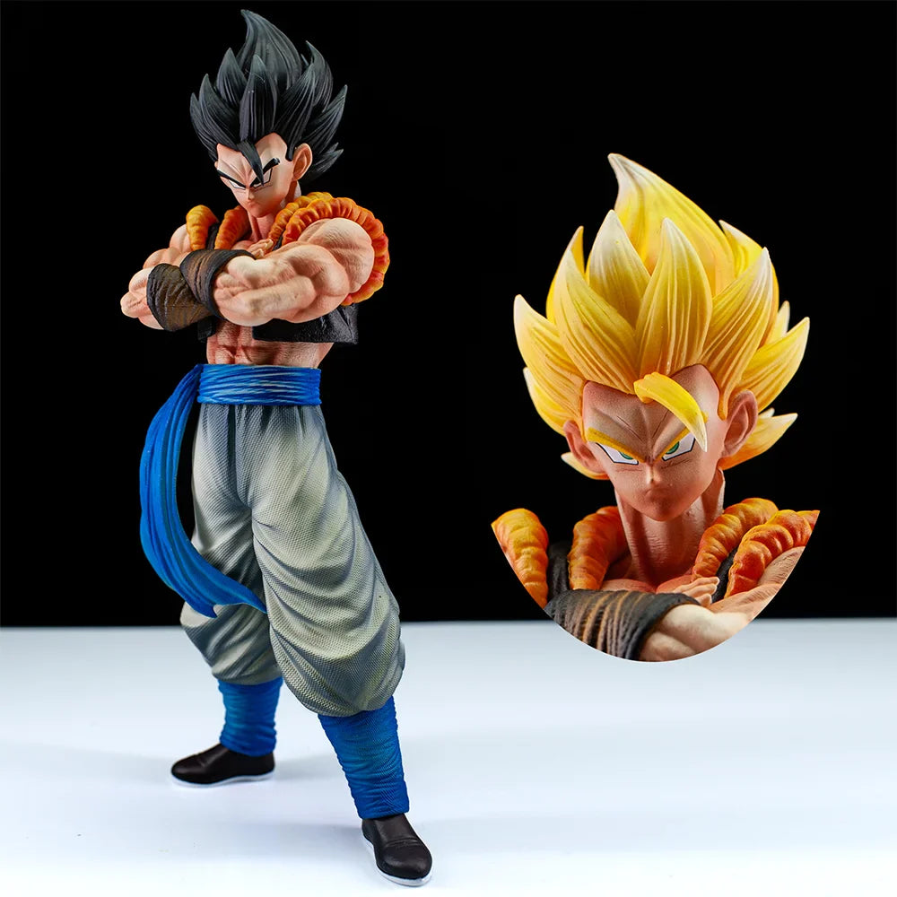 Dragon Ball Z Vegetto Action Figure Gogeta Figuras Two Heads Replacable 27cm Statue Model Collection Decoration Birthday Gifts High-Quality Figure A