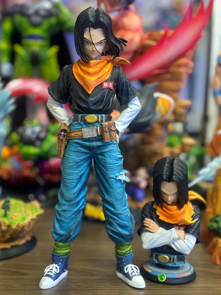 29cm Dragon Ball Z Anime Black Pearl Android 17 Action Figures Pvc Model Statue Collection Decoration Toys Gift Ornaments Doll