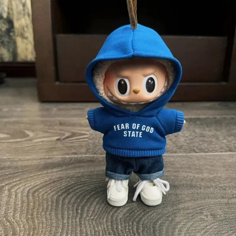Labubu Haute FOG Hoodie Light Blue Doll Outfit