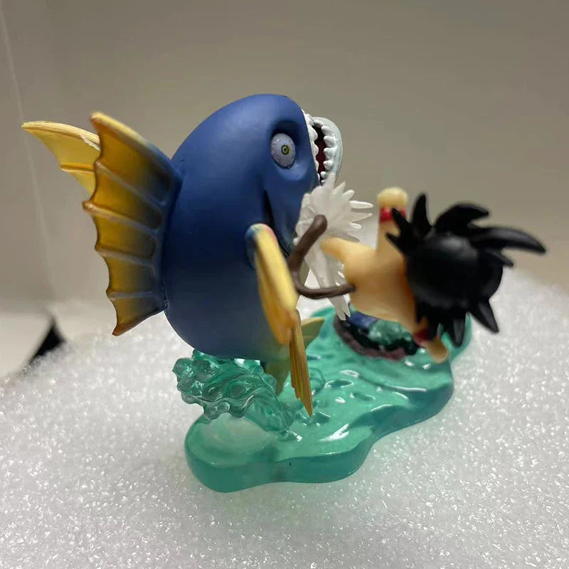 6.5cm Anime Dragon Ball Kids Goku Figure Son Goku Kick Fish Pvc Statue Action Figures Collectible Model Toys Gifts