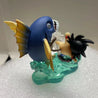 6.5cm Anime Dragon Ball Kids Goku Figure Son Goku Kick Fish Pvc Statue Action Figures Collectible Model Toys Gifts