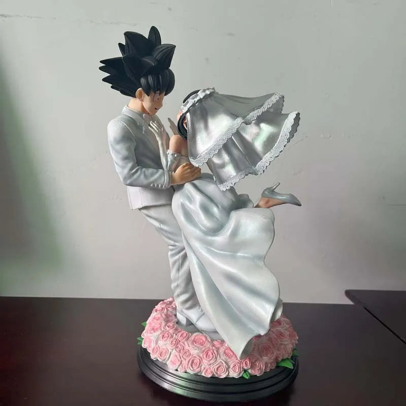 Dragon Ball Z Son Goku Figure Chichi Wedding Version 31CM PVC Figurine Model Toys Statue Collection Ornament Couple Wedding Gift