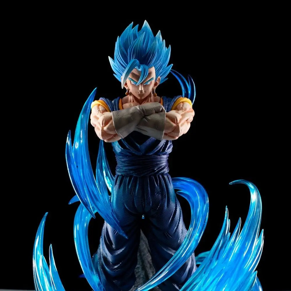 33cm Dragon Ball Vegetto Super Saiyan Blue Standing Anime Figure Model Statue Boys Collection Desktop Decoration Ornament Toys
