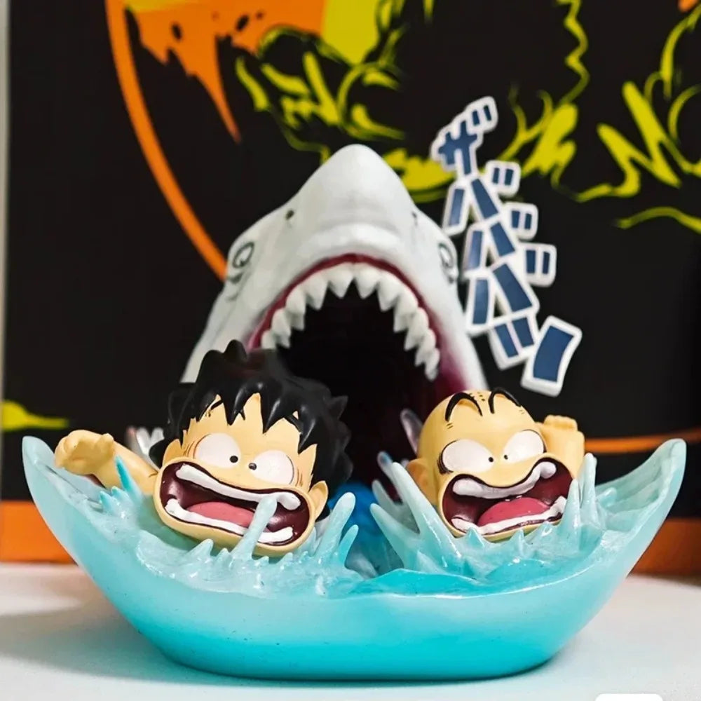 3.54in/9cm Anime Dragon Ball Kid Goku and Kid Krillin Swimming Training PVC Statue Action Figures Collectible Model Toys Gifts