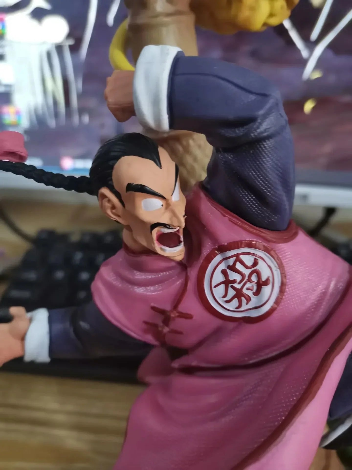 28cm Dragon Ball Goku Childhood Vs Tao Pai Pai Anime Figure Model Statue Boys Collection Desktop Decoration Ornament Toys Gifts