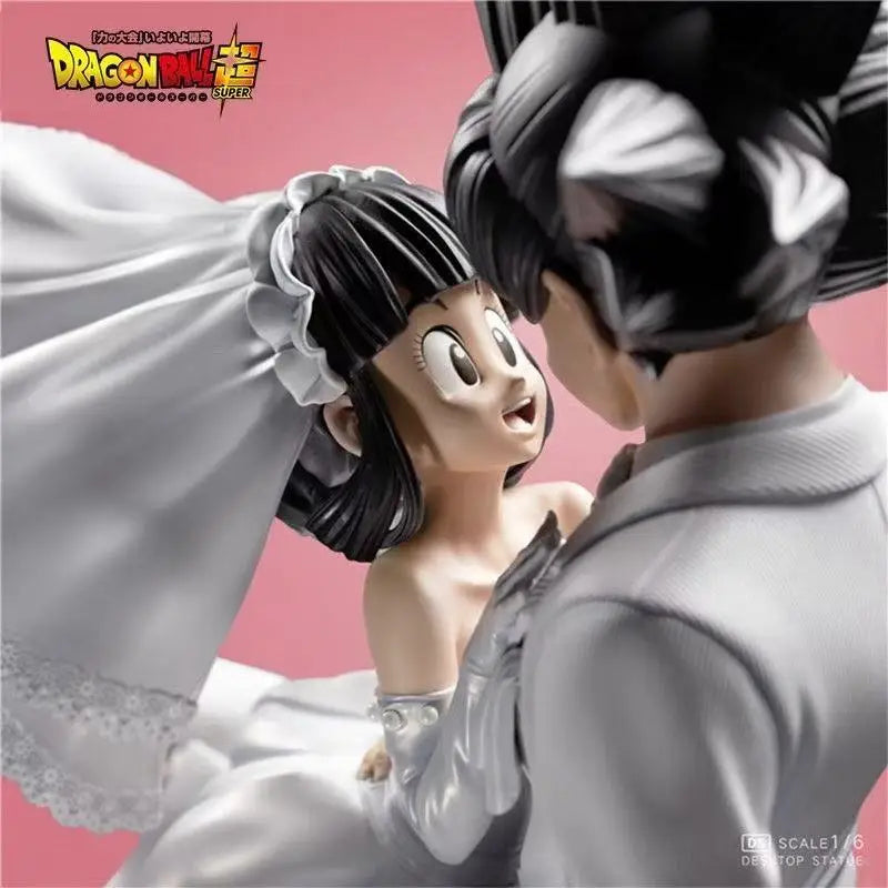 31CM Dragon Ball Z Son Goku Figure Chichi Wedding Version PVC Figurine Model Statue Toys Collection Ornament Couple Wedding Gift