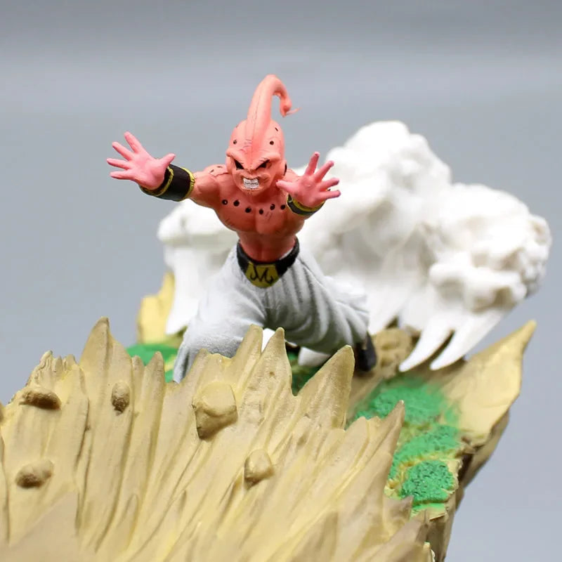 22cm Anime Dragon Ball Z Figure Son Goku VS Buu Battle Goku Figure GK Figurine Model Pvc Statue Collectible Decoration Doll Toys