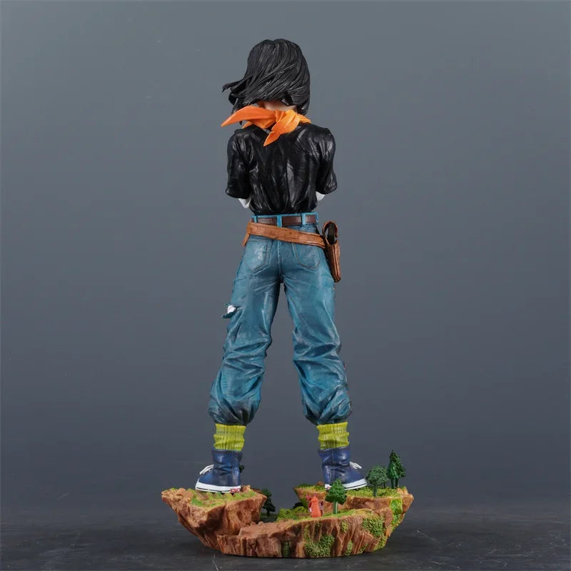 29cm Dragon Ball Z Anime Black Pearl Android 17 Action Figures Pvc Model Statue Collection Decoration Toys Gift Ornaments Doll