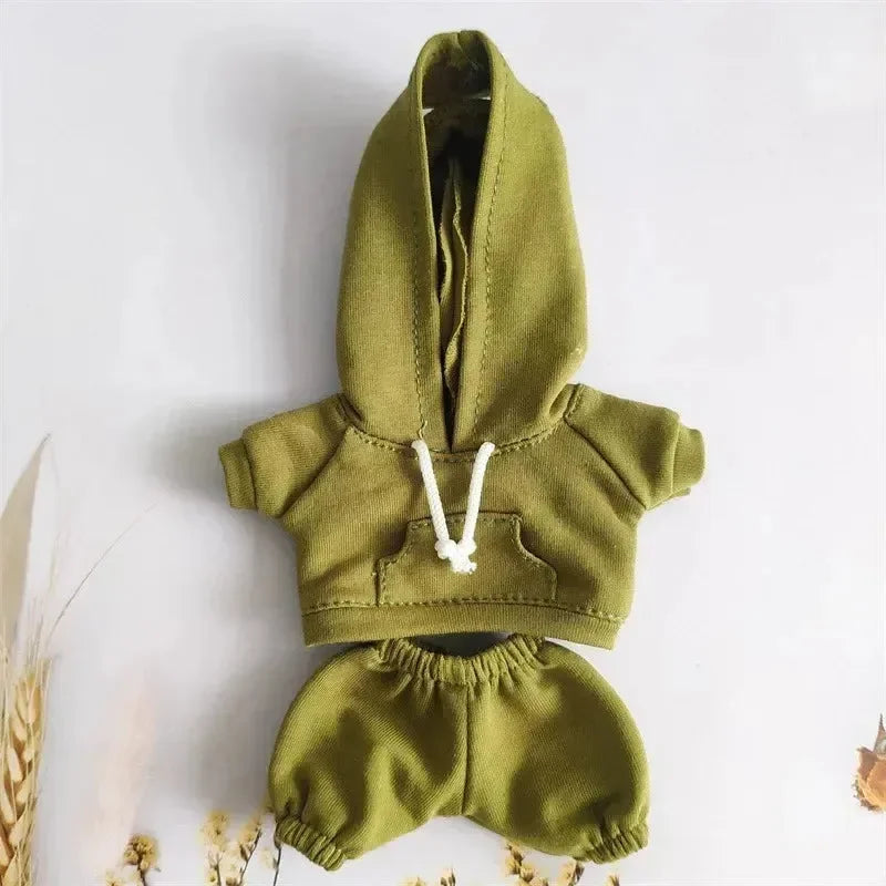 Handmade Cozy Hoodie Joggers Labubu Outfit Green Doll Outfit
