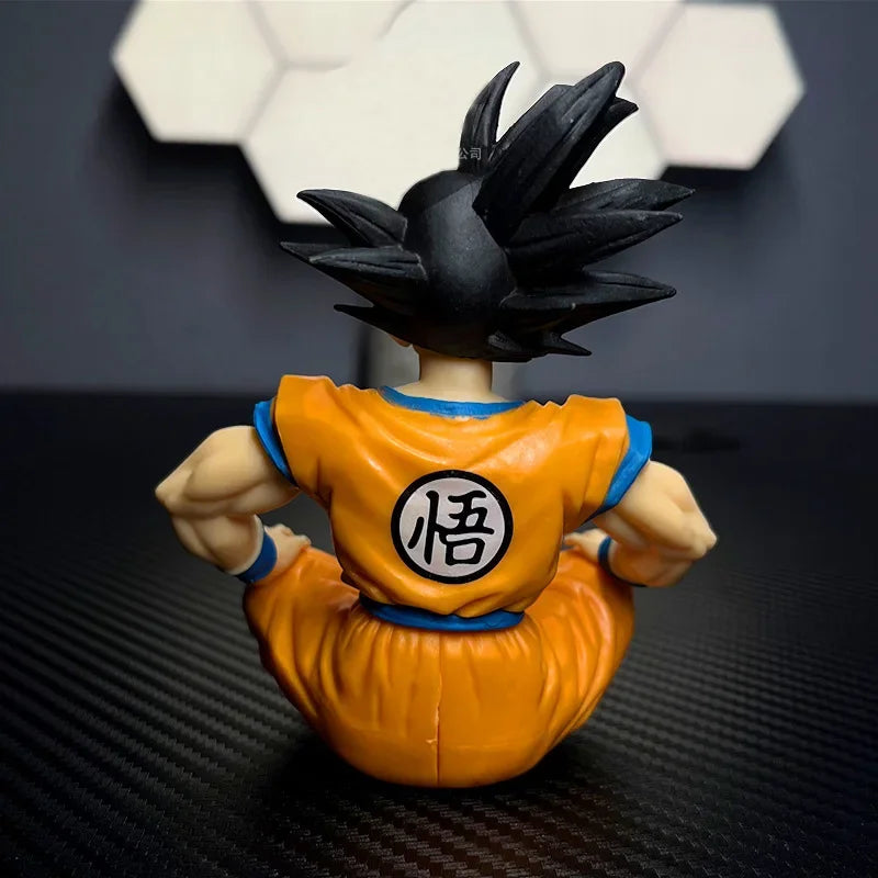 13cm/5.1 inch Dragon Ball cartoon character sitting Sun Wukong Figurine Model Collection Decoration Ornaments Toys Gift
