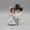 Dragon Ball Anime Figure Son Goku Figures Lg Wedding Goku Chichi Mariage Figurine 9cm Scene Statue Q-Version Pvc Model Doll Toys WHITE