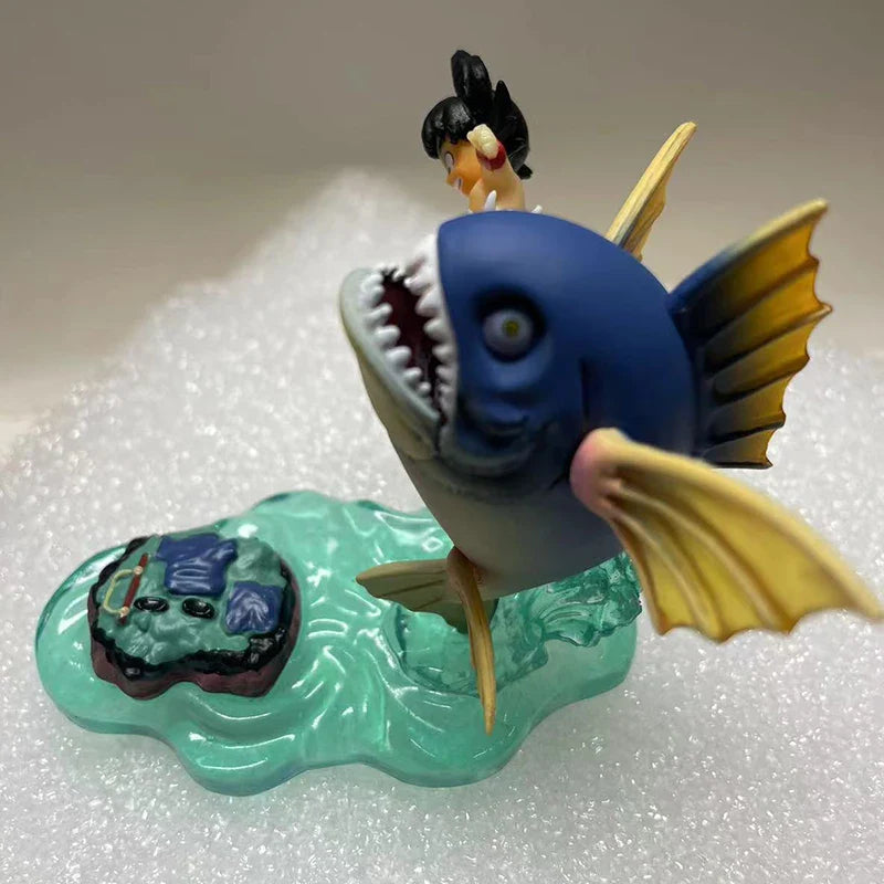 6.5cm Anime Dragon Ball Kids Goku Figure Son Goku Kick Fish Pvc Statue Action Figures Collectible Model Toys Gifts