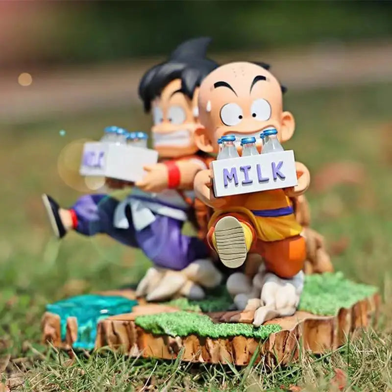 15cm Dragon Ball Figures childhood Goku Kleene Send Milk Figure Anime Action Wukong Statue Collection Model Toys Kids