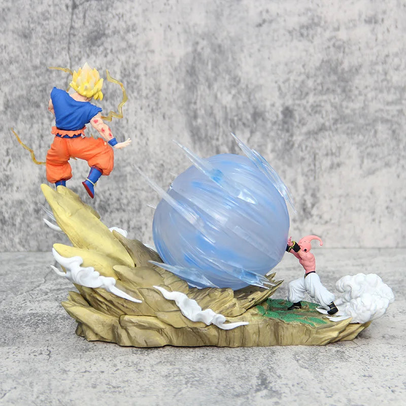 21cm Dragon Ball Z Buu vs Goku Model Super Saiyan Genki Bomb Action Figure Model Pvc Statue Doll Collection Model Toys Gift Dragon Ball Action Figure