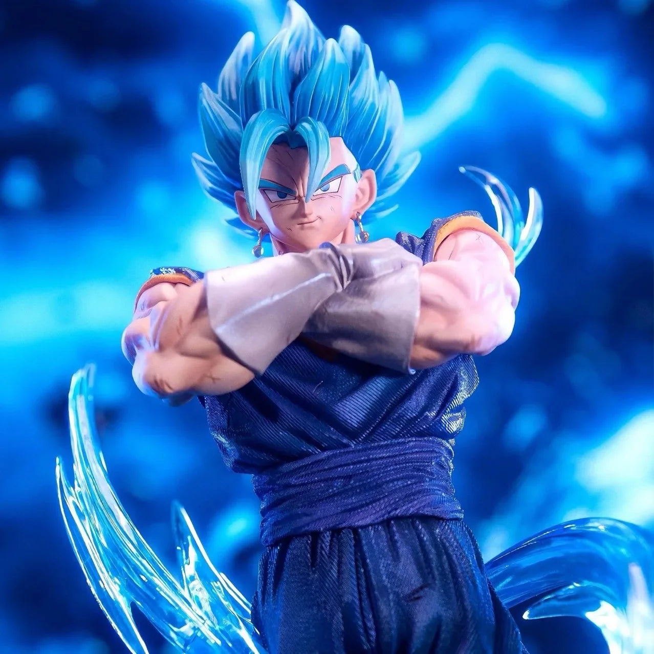 33cm Dragon Ball Vegetto Super Saiyan Blue Standing Anime Figure Model Statue Boys Collection Desktop Decoration Ornament Toys
