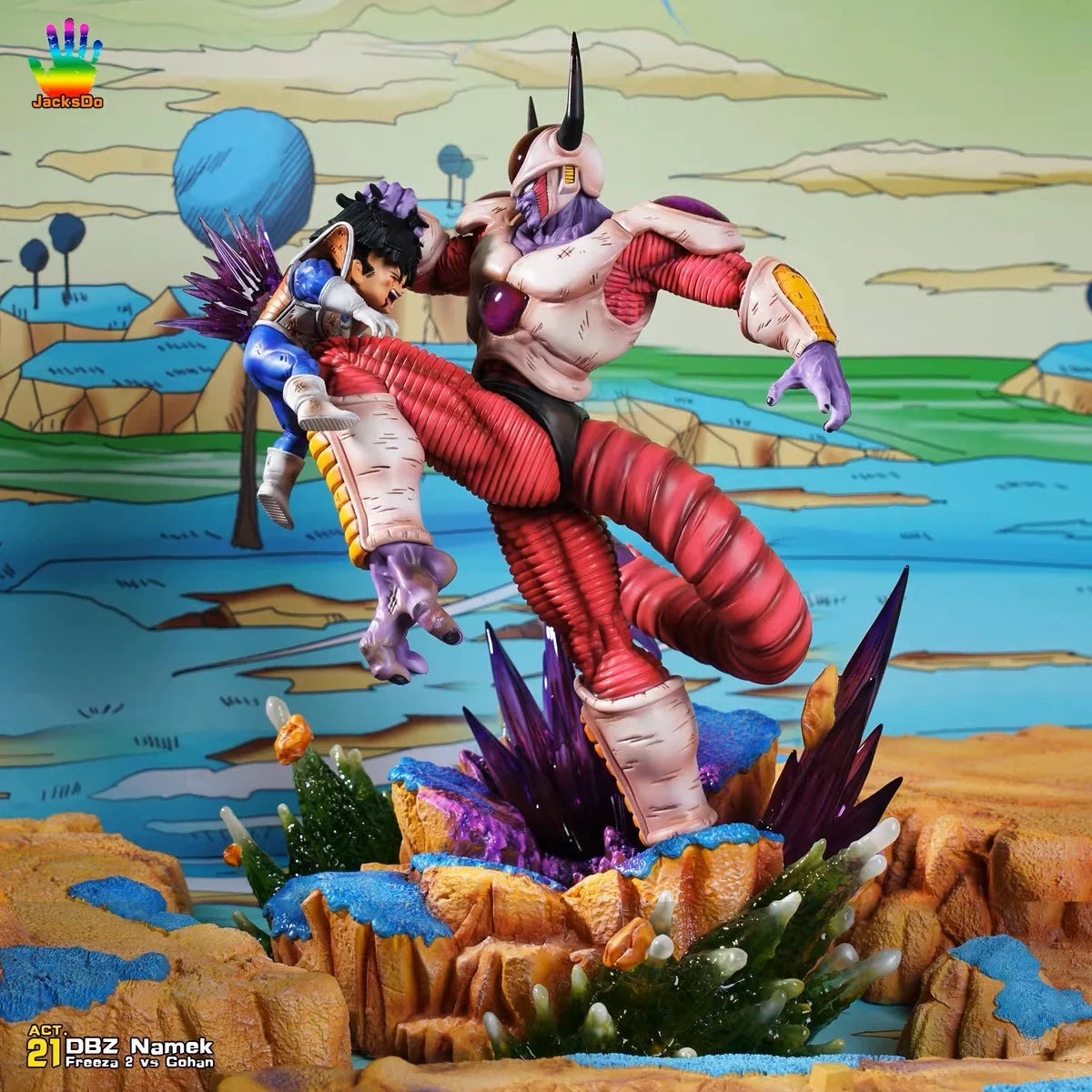 26cm/10.2in Anime Dragon Ball Z Figure Frieza vs Gohan Figure Freezer Statue Collectible Model Toys Gift Frieza vs Gohan