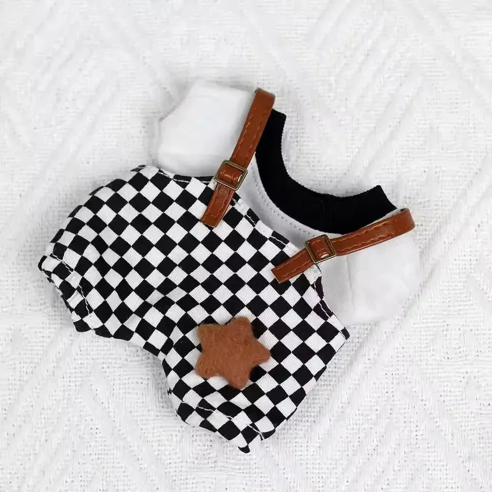 Labubu Adventure Suspenders & Specs White Doll Outfit