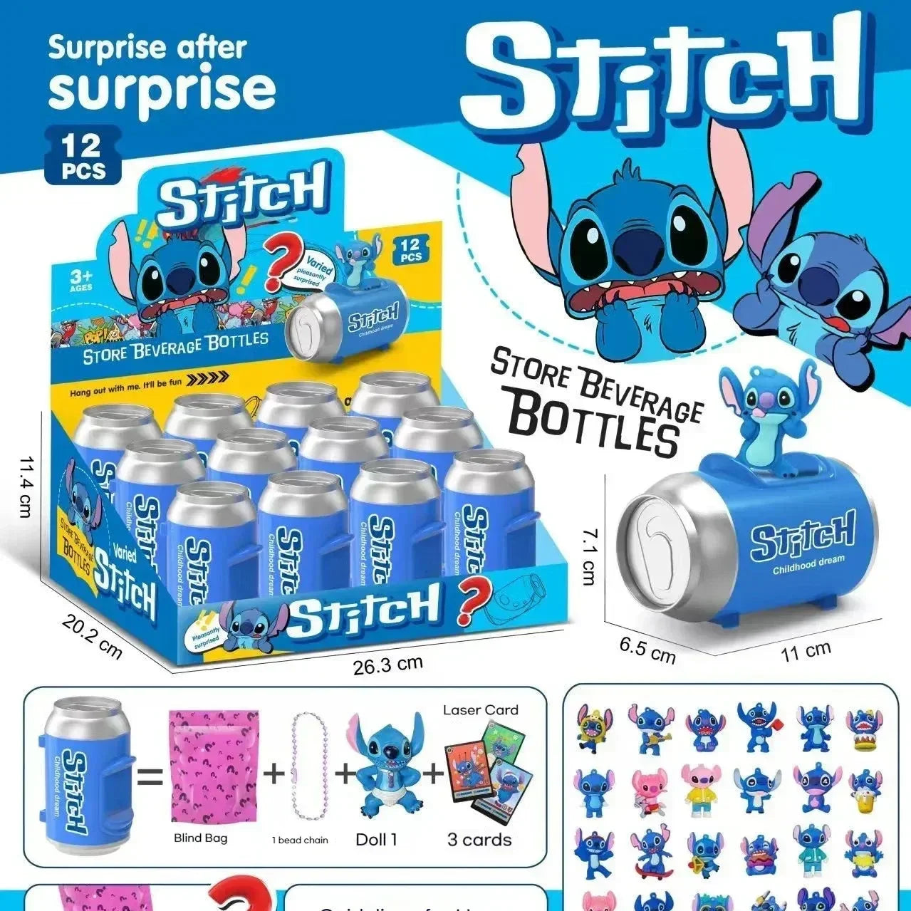 Mix Mania Blind Can Boxes (Set of 12) Blue Action Figure