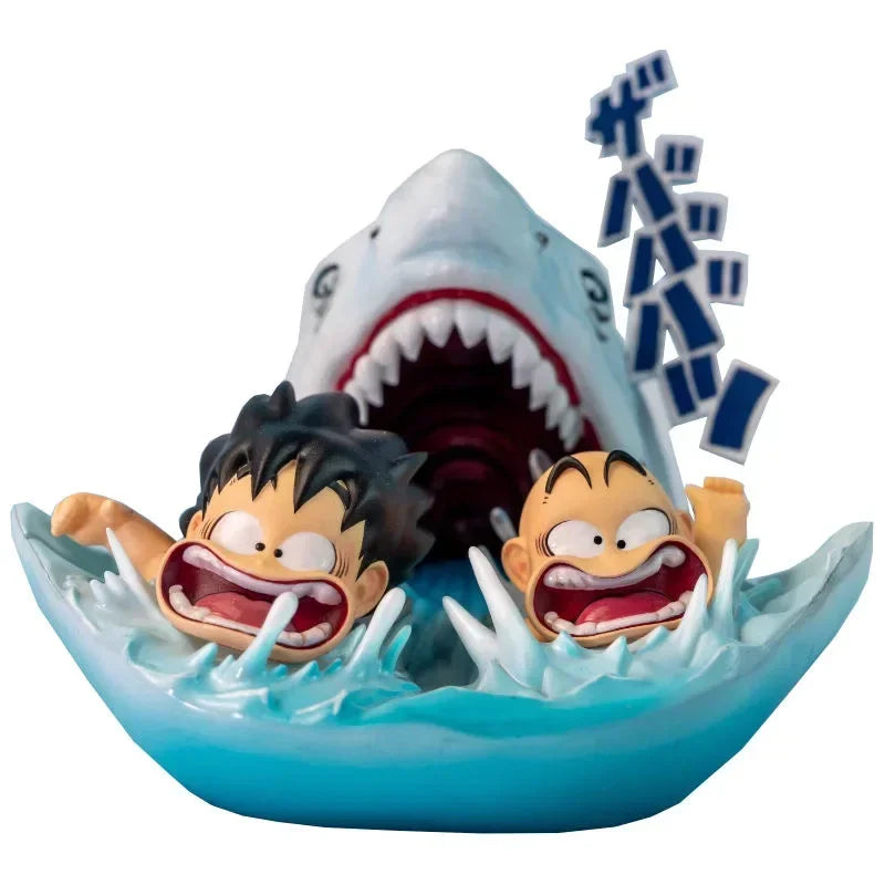 3.54in/9cm Anime Dragon Ball Kid Goku and Kid Krillin Swimming Training PVC Statue Action Figures Collectible Model Toys Gifts Goku and Krillin