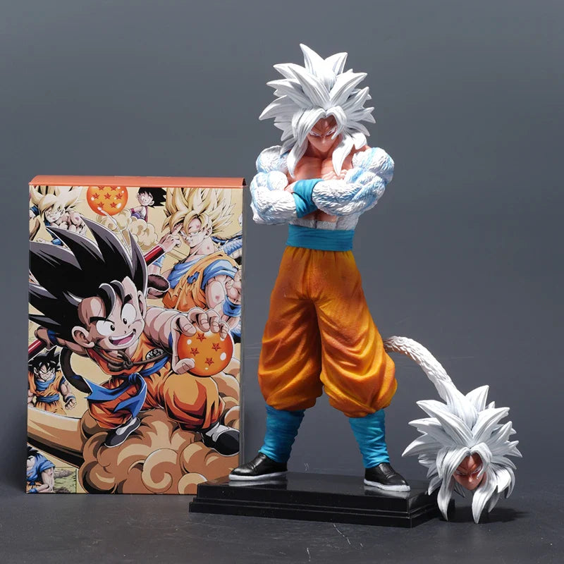 Dragon Ball Son Goku Anime Figure Super Saiyan 5 GK Statue PVC Double Headed Action Doll Model Collection Toys Birthday Gifts A