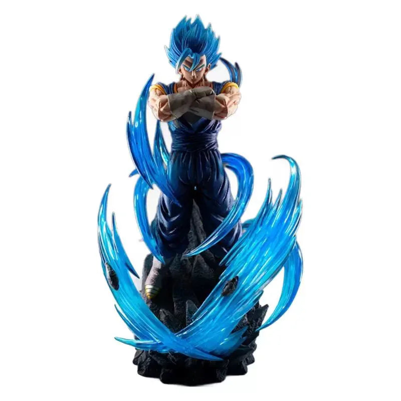 33cm Dragon Ball Vegetto Super Saiyan Blue Standing Anime Figure Model Statue Boys Collection Desktop Decoration Ornament Toys