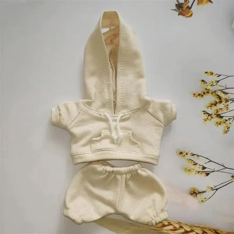 Handmade Cozy Hoodie Joggers Labubu Outfit Cream Doll Outfit