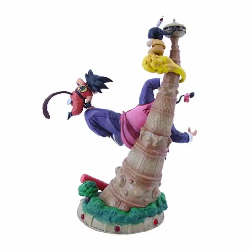 28cm Dragon Ball Goku Childhood Vs Tao Pai Pai Anime Figure Model Statue Boys Collection Desktop Decoration Ornament Toys Gifts