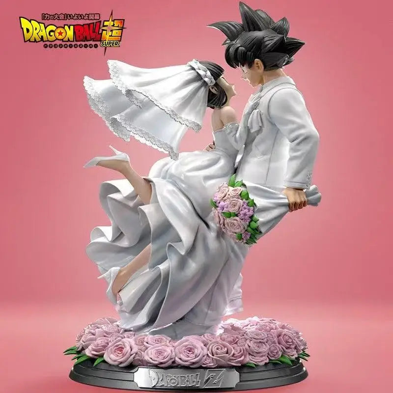 31CM Dragon Ball Z Son Goku Figure Chichi Wedding Version PVC Figurine Model Statue Toys Collection Ornament Couple Wedding Gift