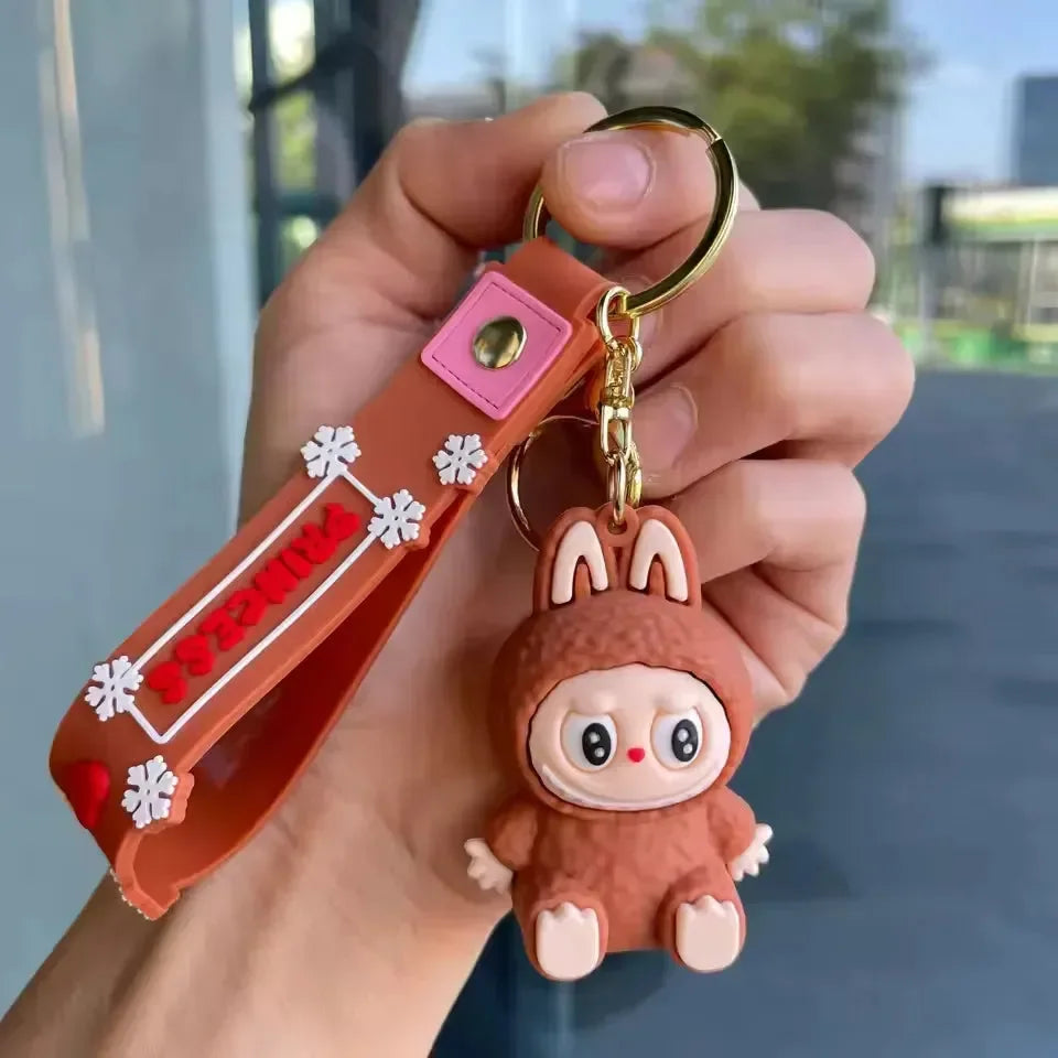 Princess Perch Labubu 3D Keychain Brown 3D Keychain