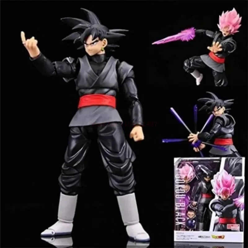 14cm Dragon Ball Black Goku Zamasu Action Figure Super Saiyan Movie Version Dbz Anime Model With Multiple Accessories Toys
