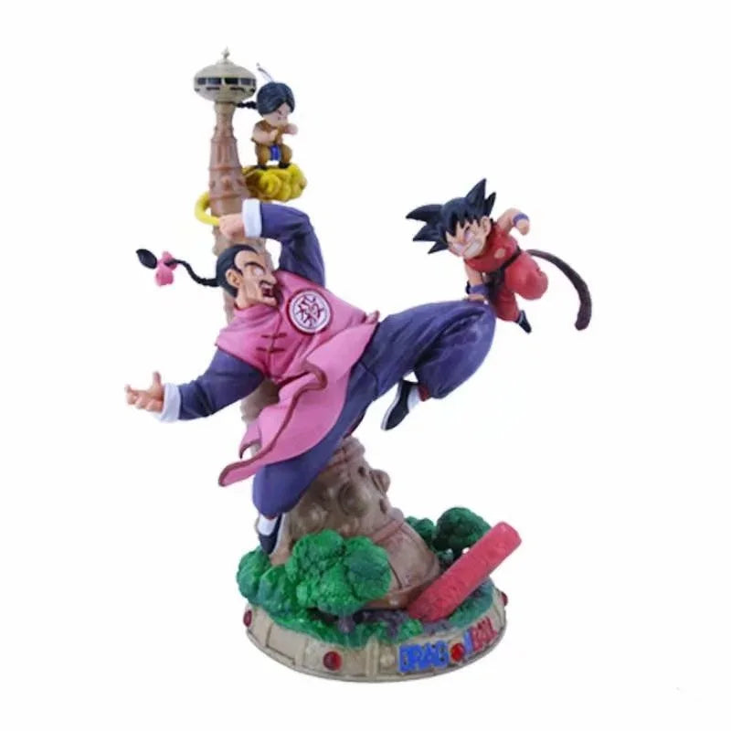 28cm Dragon Ball Goku Childhood Vs Tao Pai Pai Anime Figure Model Statue Boys Collection Desktop Decoration Ornament Toys Gifts