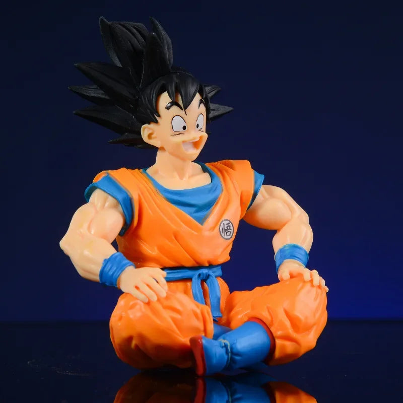13cm/5.1 inch Dragon Ball cartoon character sitting Sun Wukong Figurine Model Collection Decoration Ornaments Toys Gift
