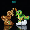 Dragon Ball Summon the Dragon Little Green Dragon Toy Hand-made Office Model with Base Cake Ornament Ornament Gift 2pcs