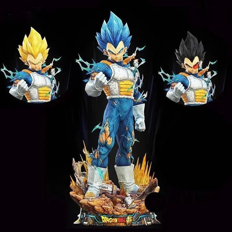 Dragon Ball Vegeta Figure 3 Heads 23cm Pvc Model Action Figures Gk Statue Collection Room Decoration Model Kids Birthday Gifts