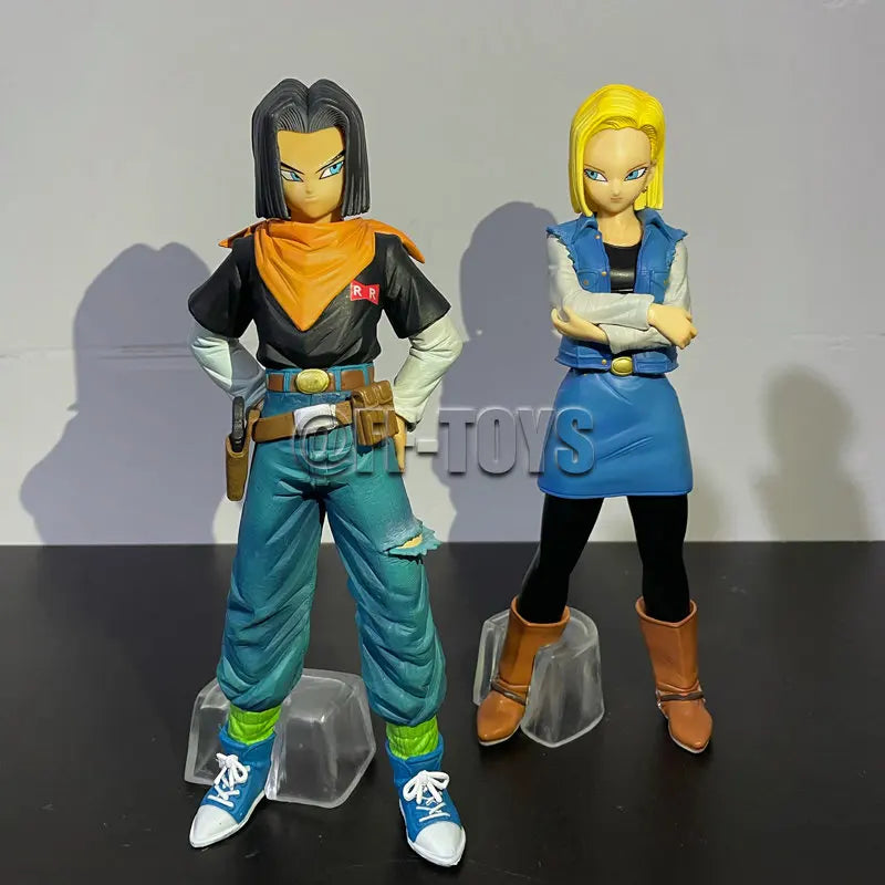 24CM Anime Dragon Ball Z Android 17 18 Figure Android 18 PVC Action Figures Collection Model Toys for Children Christmas Gifts Action figure