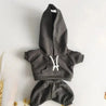 Handmade Cozy Hoodie Joggers Labubu Outfit Charcoal Doll Outfit