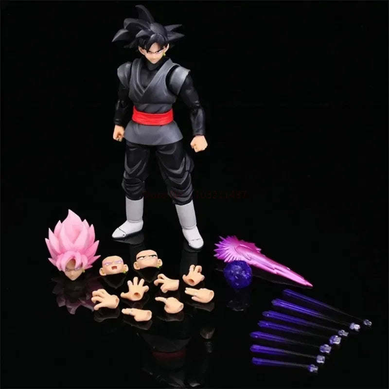 14cm Dragon Ball Black Goku Zamasu Action Figure Super Saiyan Movie Version Dbz Anime Model With Multiple Accessories Toys
